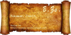 Bauman Zsolt névjegykártya